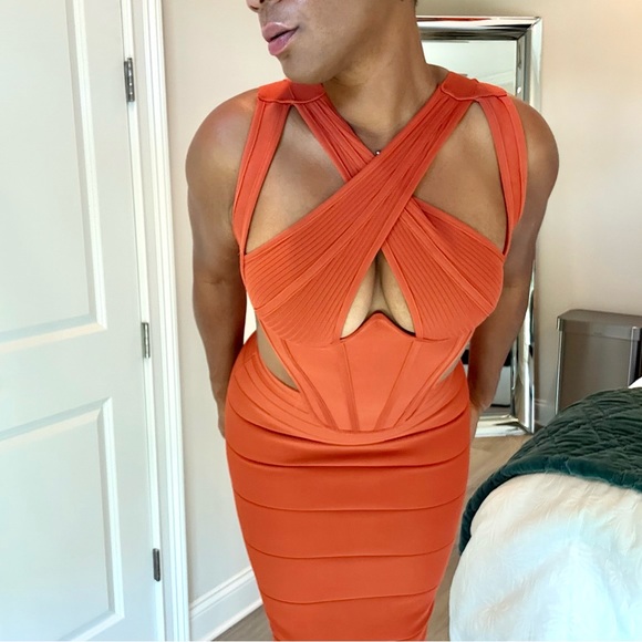 Fashion Nova Bold Orange Backless Dress - Picture 8 of 8